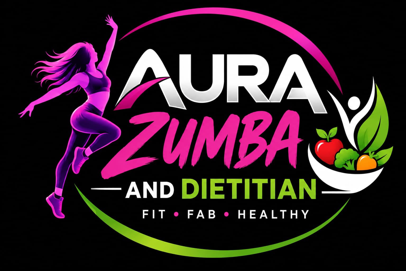 Aura Zumba and Dietitian new gym opening logo